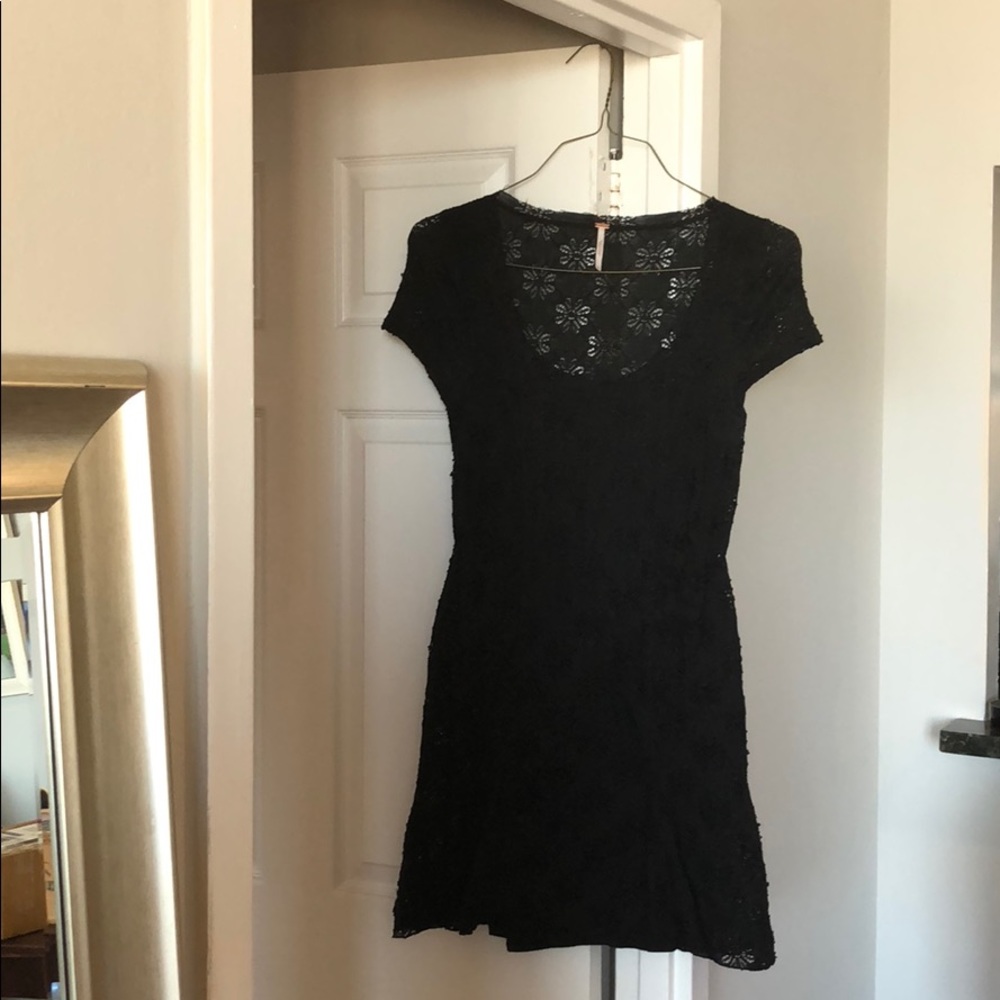 Black Lace Lined Free People Dress